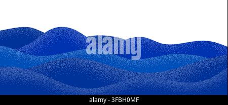 Blue water sea waves pattern background of abstract ocean surface with ripples. Sea waves with wavy flow curves of tide on beach with sparkling texture of surf of marine aqua waves or river flow Stock Vector