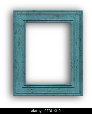 Wooden frame for photos and paintings with shadow on isolated background Stock Photo