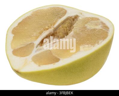 Half of juicy ripe pomelo on isolated background Stock Photo