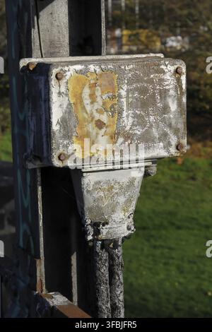 An old power junction box, distribution box for electricity Stock Photo
