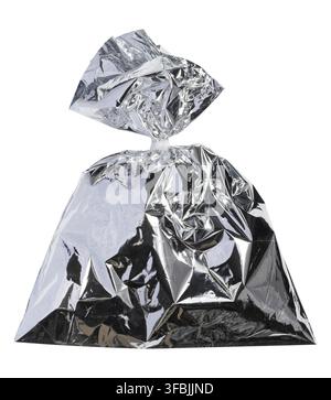 Full foil bag on a white isolated background. Hot food packaging Stock Photo