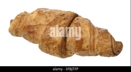 Baked croissant on isolated background, close up Stock Photo