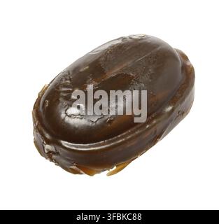 Coffee oval caramel candy on isolated background Stock Photo
