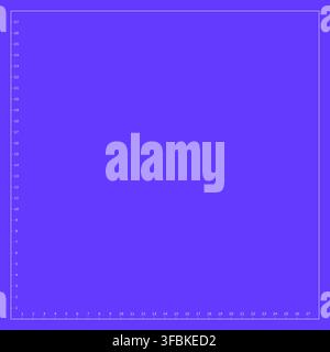 Measuring ruler scale inner frame blueprint technical layout violet background vector asset. Blueprint inner frame numerical scale 1 to 27 grid lines Stock Vector