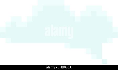 Cloud chat bubble message dialog box pixel art style graphic light blue color. Cloud shaped pixelated dialog game UI asset interface element isolated Stock Vector