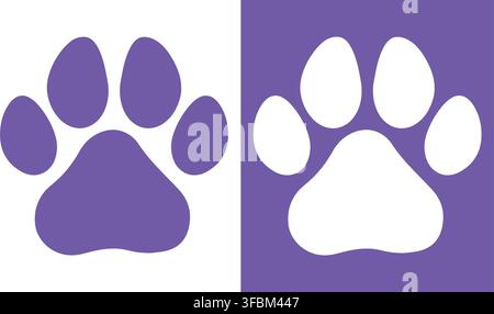 Paw Print Elements Set Stock Vector