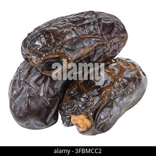 Ripe dates on white isolated background Stock Photo