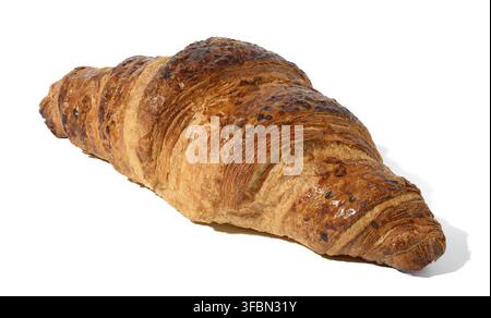 Baked croissant on a white isolated background Stock Photo