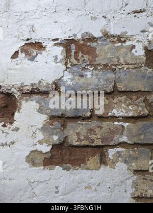 White washed old brick wall Stock Photo