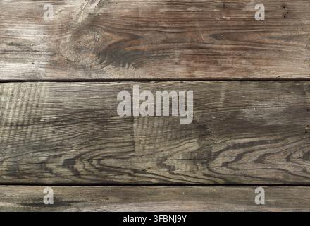 Gray wooden background from very old parallel pine boards, copy space Stock Photo