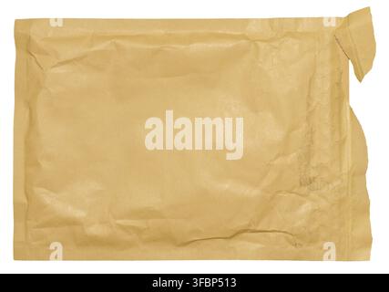 Rectangular envelope made of brown paper on isolated background Stock Photo