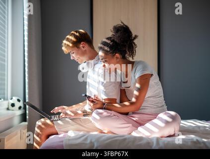 Young couple sharing intimate moment together at home. Stock Photo