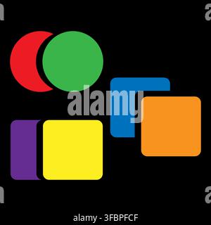 Basic geometric shape block set with colorful vector design eps 10 Stock Vector