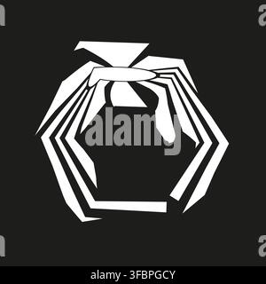 Abstract spider origami insect flat vector icon features geometric animal logo. It visualizes creative tech science fiction eps 10 Stock Vector