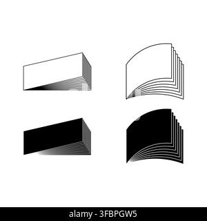 Book page document stack vector set features paper reading outline. It represents school education library study eps 10 Stock Vector