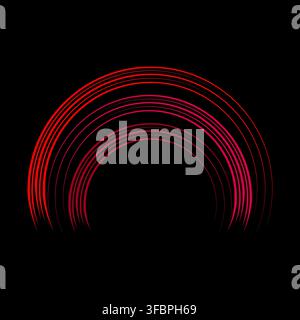 Concentric arch wifi radar signal wave with outline silhouette eps 10 Stock Vector