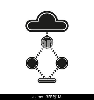 Cloud network server vector icon features internet connection structure. It represents tech data storage structure eps 10 Stock Vector