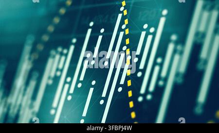 Stock exchange trading chart shows market trends and price movements during a trading session Stock Photo