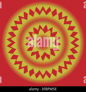 Floral mandala sunburst radial pattern with colorful vector background. eps 10. Stock Vector