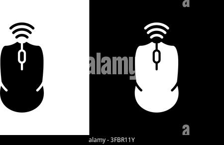 Wireless Computer Mouse Solid Icon. Connectivity, Technology, And Peripheral Device Silhouette Symbol. Digital Interaction Tool. Isolated Vector Stock Vector