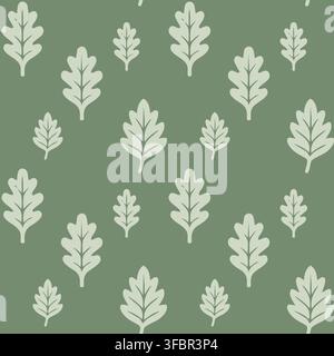 Seamless botanical pattern with scattered leaf elements in modern minimal style. Stock Vector