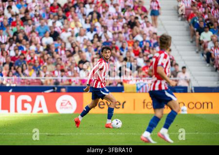 Marc Pubill of Atletico de Madrid seen in action during the LaLiga EA ...