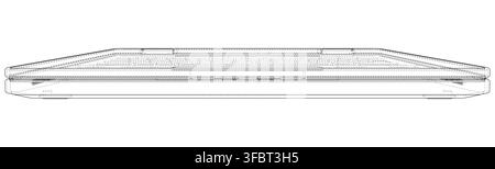 laptop computer wireframe illustration. Vector Stock Vector