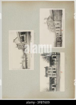 Fère-en-Tardenois, a commune in the Aisne department of northern France, shown in four views of its buildings, including the École des Orphelins, Bords de l'Yonne, and Rue du château in Château-Thierry, from a set of postcards documenting the architectural heritage of the Aisne department, compiled by Étienne Moreau-Nélaton, circa 1900-1910. Stock Photo