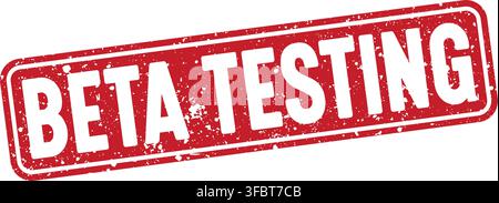 beta testing red rectangular grunge stamp on transparent background. beta testing stamp Stock Vector