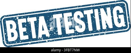 beta testing blue rectangular grunge stamp on transparent background. beta testing stamp Stock Vector