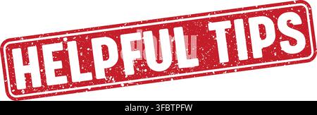 helpful tips red rectangular grunge stamp on transparent background. helpful tips stamp Stock Vector