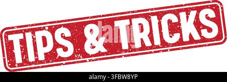tips & tricks red rectangular grunge stamp on transparent background. tips & tricks stamp Stock Vector