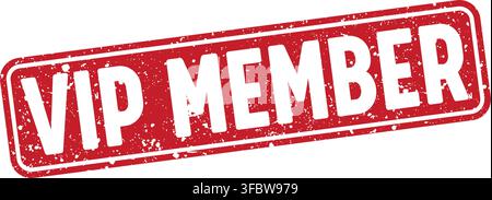vip member red rectangular grunge stamp on transparent background. vip member stamp Stock Vector