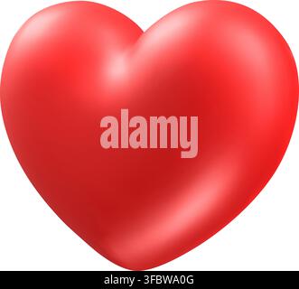 3d red hearts realistic vector icon Stock Vector