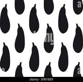 Vector seamless pattern of hand drawn zucchini Stock Vector