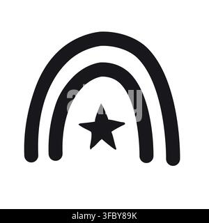 Vector hand drawn doodle rainbow silhouette Stock Vector
