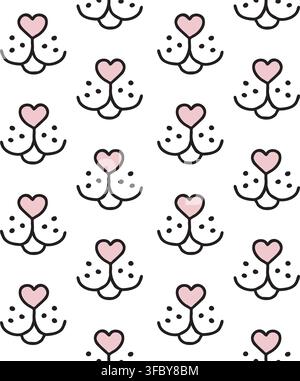Vector seamless pattern of dog nose Stock Vector