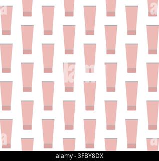 Vector seamless pattern of flat colored cream tube Stock Vector