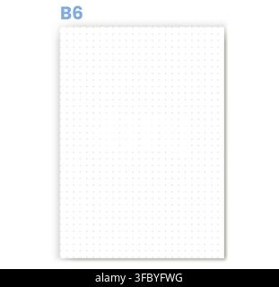 Dot Grid Paper displays small pale gray points arranged in uniform horizontal vertical rows. Ideal for bullet journals, planner inserts, organized notes, diary pages, vector assets Stock Vector