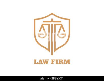Attorney office and justice law firm icon Stock Vector