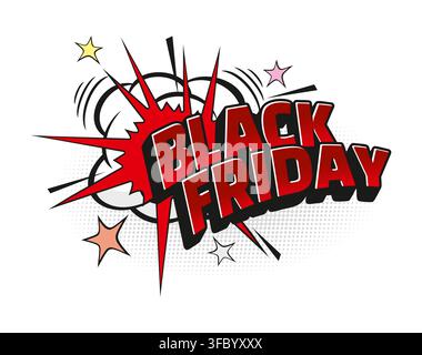 Sale black friday comic sound effect speech bubble Stock Vector