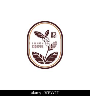 Coffee bean icon, coffee shop or cafe symbol Stock Vector
