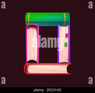 Novel book cartoon ABC type, font number 0 zero Stock Vector