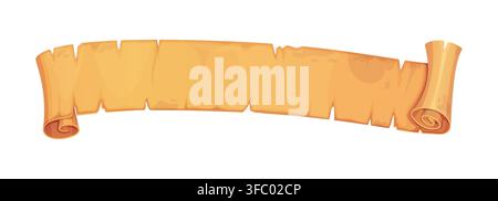 Antique vintage papyrus long manuscript ribbon Stock Vector