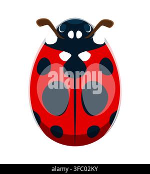 Ladybug insect font typeset cartoon letter I Stock Vector