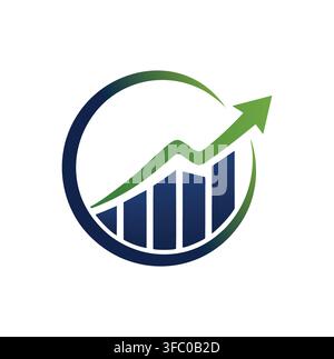 Modern Professional Financial Growth Chart Arrow Business Consulting Logo Vector Design Stock Vector