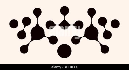 Connected metaball shapes with a smooth wavy form. Stock Vector