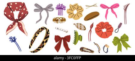 Colorful hair accessories for fashion or beauty  Stock Vector