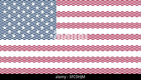 Flag of United States of America stylized with geometric pattern background Stock Vector
