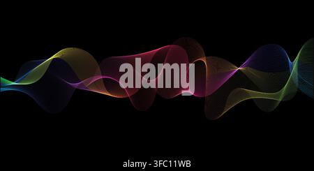 Abstract banner with a rainbow coloured waves design Stock Vector